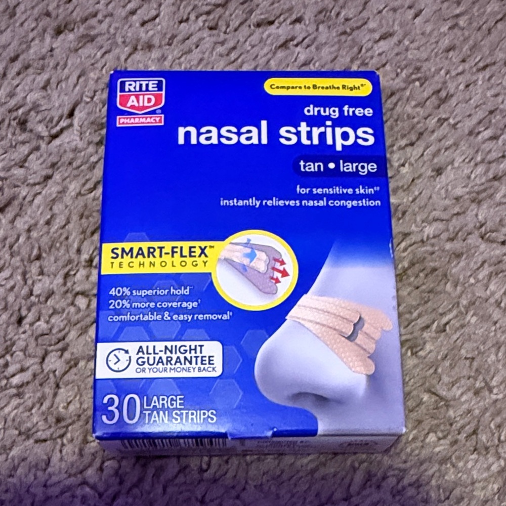 NWT Rite Aid Pharmacy Drug Free Nasal Strips for Sensitive Skin